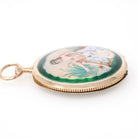 Antique "Leda & Swan" Locket - Edwardian 14k Yellow Gold Keepsake Pendant Charm Pocket Watch Case - Vintage Circa 1900 Greek Myths Jewelry