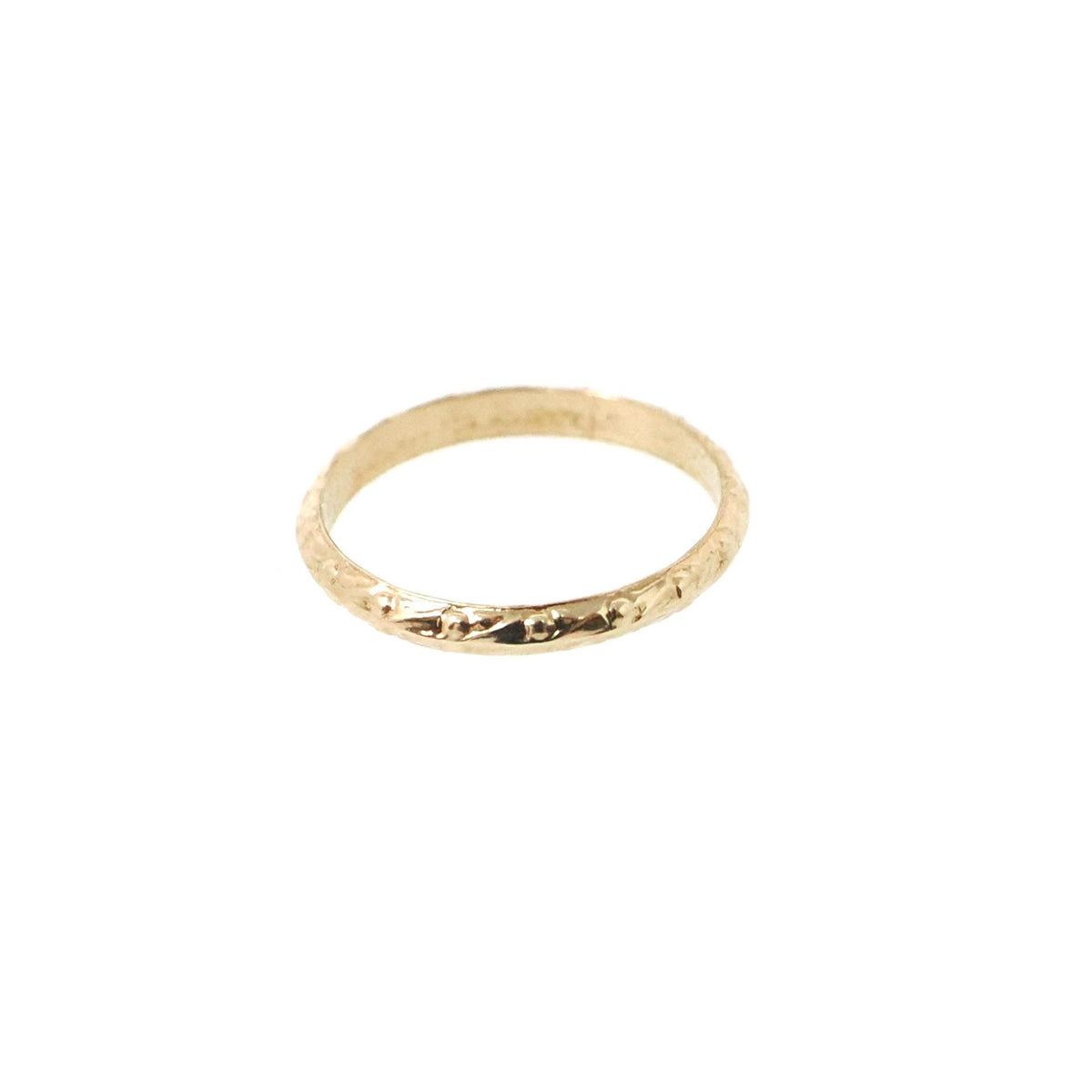 Vintage Baby Band - Mid Century 10k Yellow Gold Dot Circle Design Midi Pinky Ring - Circa 1950s Size 1/4 Children's Baby Gift Fine Jewelry