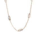 Vintage Station Necklace - Modernist 10k Yellow Gold Orange Blossom Chain - Circa 1970s Era 18 1/2 Inches Spring Ring Clasp Fine Jewelry