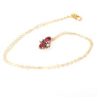 Garnet Doublet Charm Necklace - Victorian 10k Yellow Gold Red Glass Doublet Cultured Pearls Pendant - Antique Circa 1890s Era Fine Jewelry