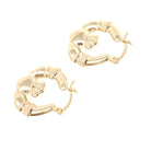 Claddagh Hoop Earrings - Estate 14k Yellow Gold Irish Heart Crown Clasped Hands - Modern Circa 2000s Era Love Loyalty Friendship Y2K Jewelry
