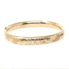 Vintage Flower Bangle - Mid Century Gold Filled Flower Leaf Paisley Expansion Design - Circa 1950s 7 Inch Hollow Statement Bracelet Jewelry