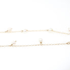 Cultured Pearl Necklace - Contemporary 14k Yellow Gold Dangling Dainty Fringe Cable Link Chain - Circa 1990s Era 18 Inch Fine Luster Jewelry
