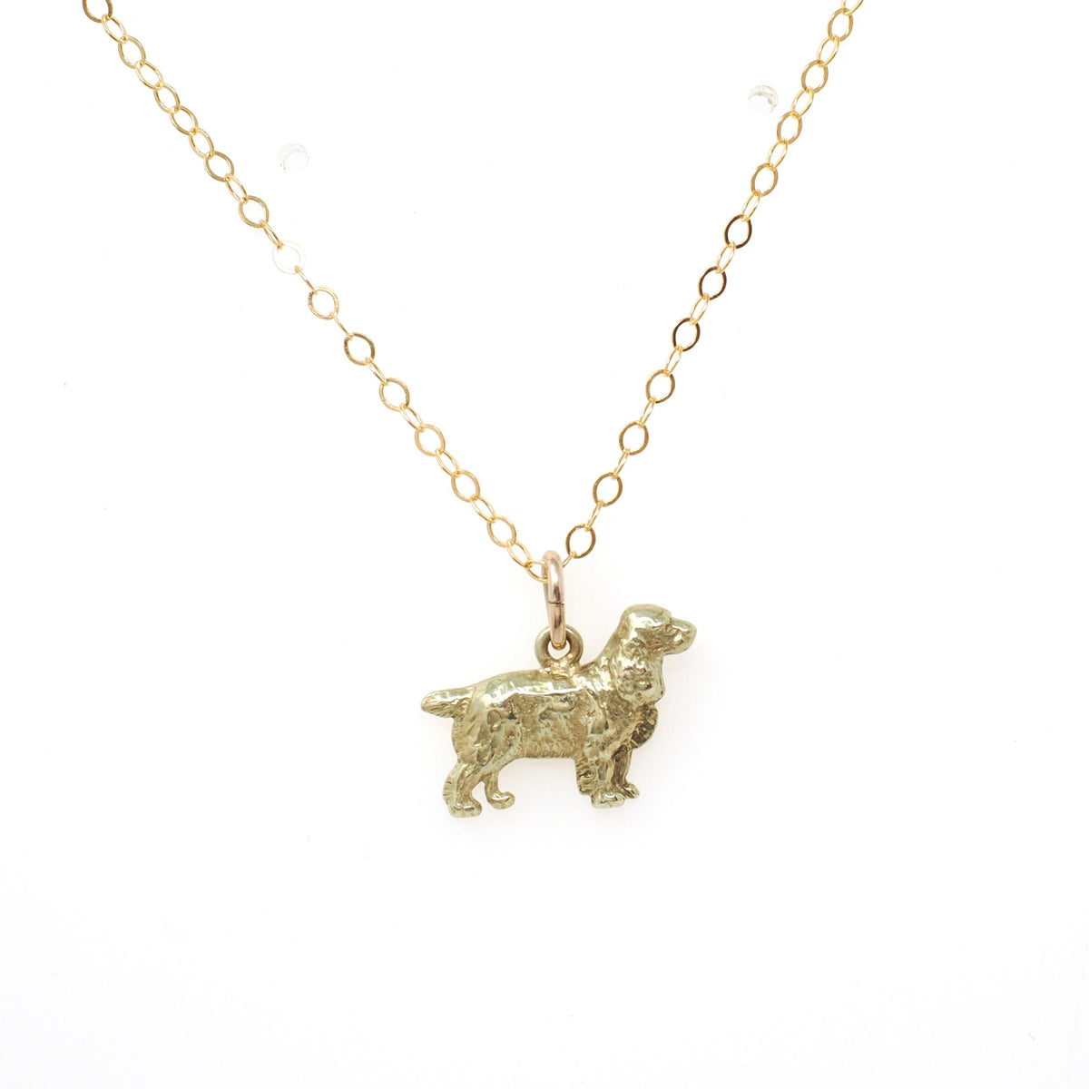 Cocker Spaniel Charm - Mid Century Era 14k Yellow Gold Dog Breed Pendant Necklace - Vintage Circa 1960s Figural Animal Fine Dainty Jewelry