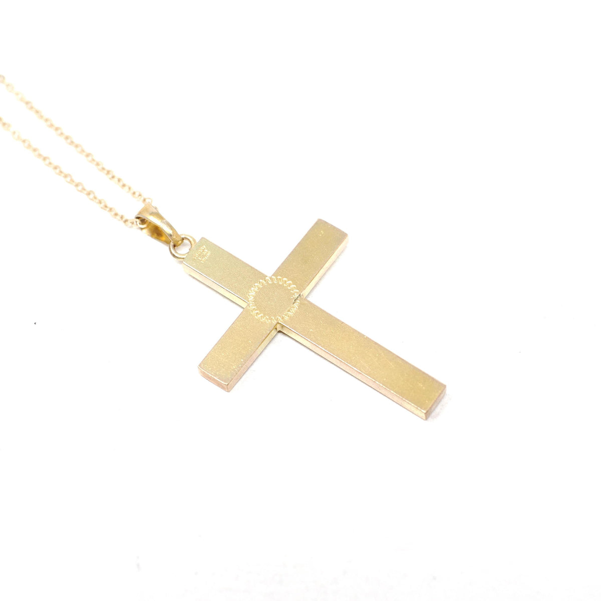 Vintage Cross Necklace - Mid Century 12k Gold Filled Rose Gold Flowers Pendant - Circa 1960s Era Religious Faith Signed Sturdy Jewelry