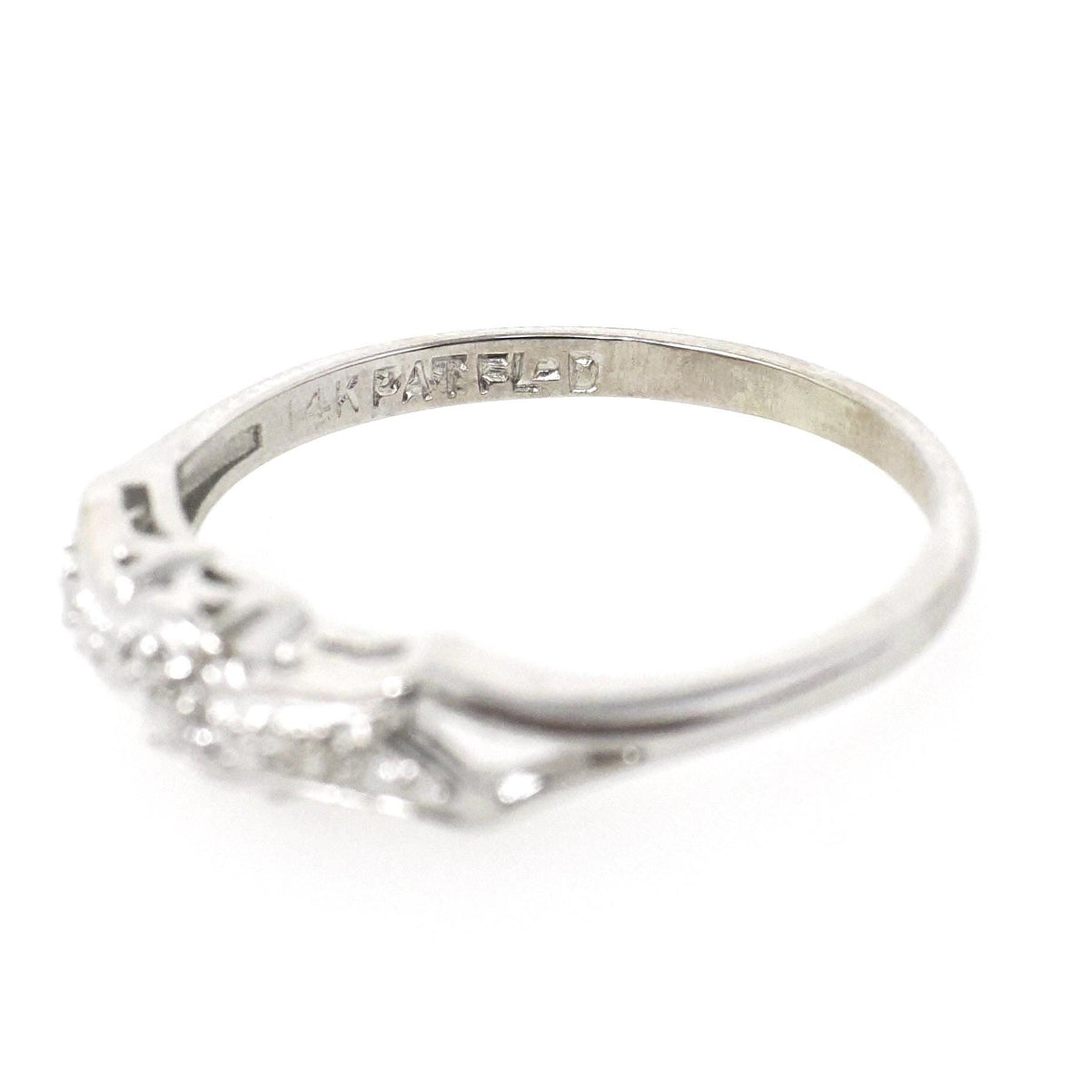 Vintage Wedding Set - Mid Century 14k White Gold Natural Diamonds Matching Engagement Ring & Band - Circa 1950s Size 7.5 Bridal Fine Jewelry