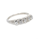 Mid Century Ring - Vintage 14k White Gold .25 CTW Diamond Row Wedding Band - Circa 1960s Size 6 Fine Stacking Bridal Statement Fine Jewelry