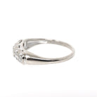 Mid Century Ring - Vintage 14k White Gold .25 CTW Diamond Row Wedding Band - Circa 1960s Size 6 Fine Stacking Bridal Statement Fine Jewelry