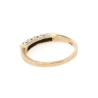 Diamond Wedding Band - Mid Century 14k Yellow & White Gold Illusion Gem Ring - Circa 1950s Era Size 6 1/4 Fine Two Tone Bridal Band Jewelry