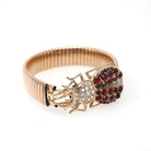 Vintage Beetle Bracelet - Victorian 14k Bug & Mid Century 10k Gold Filled Expansion Link Statement - Diamond Garnet Insect Fine Jewelry
