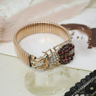 Vintage Beetle Bracelet - Victorian 14k Bug & Mid Century 10k Gold Filled Expansion Link Statement - Diamond Garnet Insect Fine Jewelry