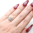 Art Deco Diamond Ring - Vintage 18k White Gold Natural .34 CT Trans Brilliant Engagement - Circa 1930s Era Size 5 Square Pinky Fine Jewelry