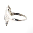 Antique Shield Ring - Art Deco 18k White Gold Platinum .32 CTW Diamond Filigree Statement - Circa 1920s Era Size 6 1/4 Cocktail Fine Jewelry