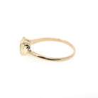 Vintage Heart Ring - Mid Century 10k Yellow Gold Light Green Created Spinel Bypass - Circa 1960s Size 6 1/2 August Birthstone Fine Jewelry