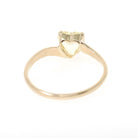 Vintage Heart Ring - Mid Century 10k Yellow Gold Light Green Created Spinel Bypass - Circa 1960s Size 6 1/2 August Birthstone Fine Jewelry