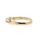 Vintage Diamond Ring - Mid Century 14k Yellow Gold Natural .08 CT Buttercup Solitaire - Circa 1950s Size 7.75 Knife Edge Flower Fine Jewelry
