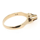 Vintage Diamond Ring - Mid Century 14k Yellow Gold Natural .08 CT Buttercup Solitaire - Circa 1950s Size 7.75 Knife Edge Flower Fine Jewelry