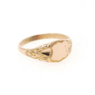Blank Signet Ring - Edwardian 10k Yellow Gold Ostby & Barton Shield Baby Band - Antique Circa 1910s Era Midi Pinky Size 2 3/4 Fine Jewelry