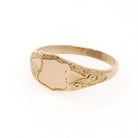 Blank Signet Ring - Edwardian 10k Yellow Gold Ostby & Barton Shield Baby Band - Antique Circa 1910s Era Midi Pinky Size 2 3/4 Fine Jewelry