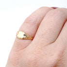 Blank Signet Ring - Edwardian 10k Yellow Gold Ostby & Barton Shield Baby Band - Antique Circa 1910s Era Midi Pinky Size 2 3/4 Fine Jewelry