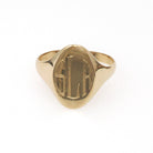 Letters "SLR" Signet Ring - Contemporary 14k Yellow Gold Oval Monogram Initials - Circa 2000's Era Size 7 Engraved Minimalist Fine Jewelry