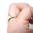 Letters "SLR" Signet Ring - Contemporary 14k Yellow Gold Oval Monogram Initials - Circa 2000's Era Size 7 Engraved Minimalist Fine Jewelry