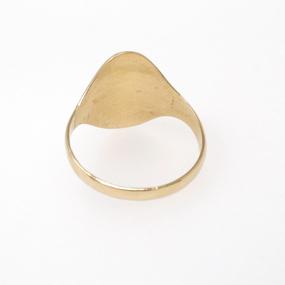 Letters "SLR" Signet Ring - Contemporary 14k Yellow Gold Oval Monogram Initials - Circa 2000's Era Size 7 Engraved Minimalist Fine Jewelry