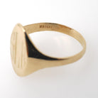 Letters "SLR" Signet Ring - Contemporary 14k Yellow Gold Oval Monogram Initials - Circa 2000's Era Size 7 Engraved Minimalist Fine Jewelry