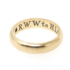 Dated 1871 Wedding Band - Victorian 14k Yellow Gold Mizpah Engraved "R.W.W. to H.L.G 5 20 71" Half Round Ring - Size 4.75 Fine Jewelry