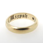 Dated 1871 Wedding Band - Victorian 14k Yellow Gold Mizpah Engraved "R.W.W. to H.L.G 5 20 71" Half Round Ring - Size 4.75 Fine Jewelry