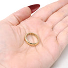 Dated 1871 Wedding Band - Victorian 14k Yellow Gold Mizpah Engraved "R.W.W. to H.L.G 5 20 71" Half Round Ring - Size 4.75 Fine Jewelry