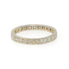Eternity Diamond Wedding Band - Art Deco Platinum & Gold Natural .46 CTW Wedding Bridal Stacking Ring - Circa 1930s Size 6 1/4 Fine Jewelry