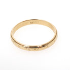 Vintage Eternity Band - Art Deco 14k Yellow Gold 3.0 mm Orange Blossom Milgrain Engraved Ring - Circa 1930s Size 9 3/4 Fine Bridal Jewelry