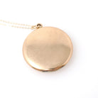 Antique Flower Locket - Edwardian Gold Filled Engraved Designs Pinstripe Pendant Necklace - Circa 1910s Era Round Keepsake Statement Jewelry