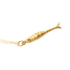 Articulated Fish Pendant - Modernist 15k Yellow Gold Figural Kinetic Charm Necklace - Vintage Circa 1970s Era Moving Animal Fine Jewelry