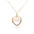 Edwardian Heart Locket - Antique 14k Yellow Gold Clear Glass Fob Pendant Necklace - Circa 1900s Era Memory Keepsake Fine Statement Jewelry