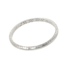 Art Deco Wedding Ring - Vintage 18k White Gold Eternity Engraved Band - Dated 1935 JRK SEM Initials Size 5.5 Stacking Bridal Fine Jewelry