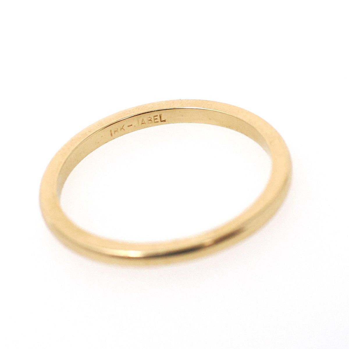 Vintage Wedding Band - Mid Century Era 18k Yellow Gold 1.5 MM Domed Ring - Circa 1950s Size 5.25 Stacking Midi Fine Statement Bridal Jewelry