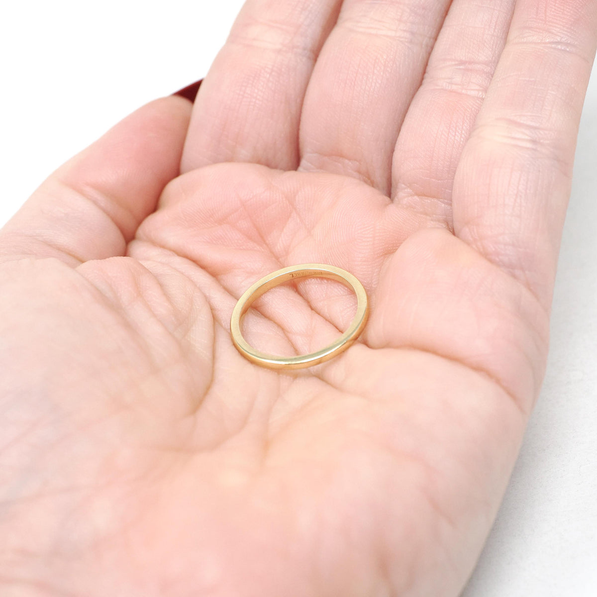 Vintage Wedding Band - Mid Century Era 18k Yellow Gold 1.5 MM Domed Ring - Circa 1950s Size 5.25 Stacking Midi Fine Statement Bridal Jewelry