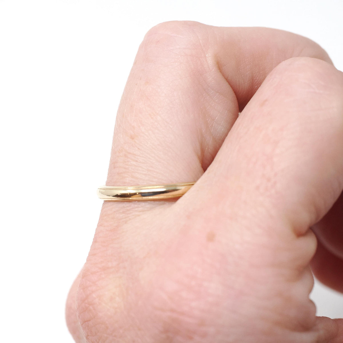 Artcarved Wedding Band - Mid Century 14k Yellow Gold 2.4MM Milgrain Eternity Design Ring - Dated 1953 Size 7.75 Bridal Stacking Fine Jewelry