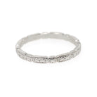 Vintage Wedding Band - Art Deco Era Platinum Engraved 2.3 MM Orange Blossom Eternity Ring - Dated 1937 Size 8.5 Bridal Floral Fine Jewelry