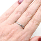 Vintage Wedding Band - Art Deco Era Platinum Engraved 2.3 MM Orange Blossom Eternity Ring - Dated 1937 Size 8.5 Bridal Floral Fine Jewelry