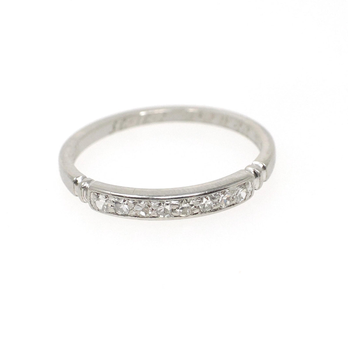 Vintage Diamond Band - Art Deco Platinum .20 CTW Bead Set Wedding Ring - Dated 5-31-1935 Era Size 6 Stacking Fine Bridal Jewelry