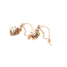 Victorian Paste Earrings - Antique 10k Rosy Yellow Gold Dangle Drops - Circa 1890s Era Faceted Old Mine Clear Glass Candlelight Fine Jewelry