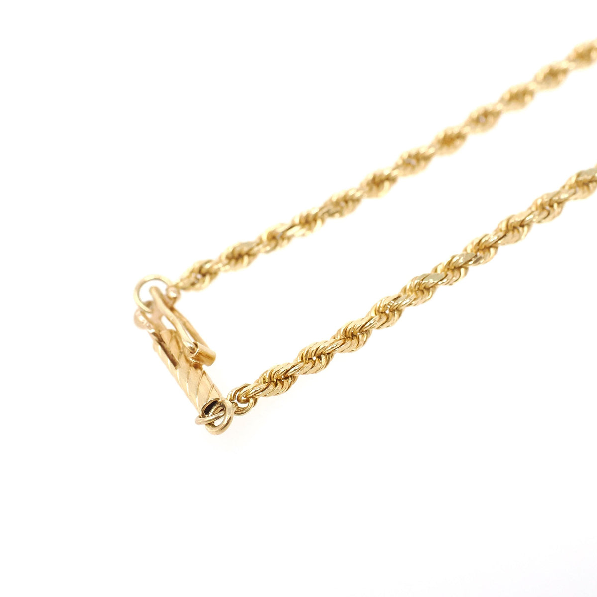 Vintage Rope Chain - Modernist 18k Yellow Gold 2.0MM Diamond Cut Necklace - Circa 1970s Machined Link Barrel Clasp 20" Layering Fine Jewelry