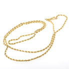 Vintage Rope Chain - Modernist 18k Yellow Gold 2.0MM Diamond Cut Necklace - Circa 1970s Machined Link Barrel Clasp 20" Layering Fine Jewelry