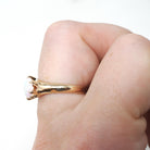 Antique Opal Ring - Edwardian 10k Yellow Gold Cabochon .46 CT Gemstone - Circa 1910s Era Size 5.75 October Birthstone Solitaire Fine Jewelry