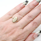 Blank Signet Ring - Modernist 10k Yellow Gold Navette Marquise Scallop Shield - Vintage Circa 1970s Size 4 3/4 Personalizable Fine Jewelry