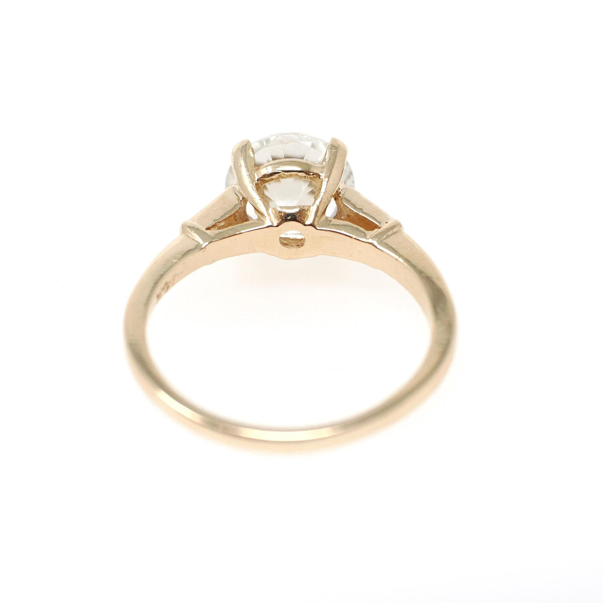 Vintage Zircon Ring - Contemporary 14k Yellow Gold Dispersion Gemstone Solitaire - Estate 2000s Size 6.5 Alternative Engagement Fine Jewelry