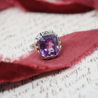 Vintage Filigree Ring - Art Deco 14k White & Rose Gold 8.27 CT Synthetic Color Change Sapphire - Circa 1930s Size 5 Fine Bow Floral Jewelry